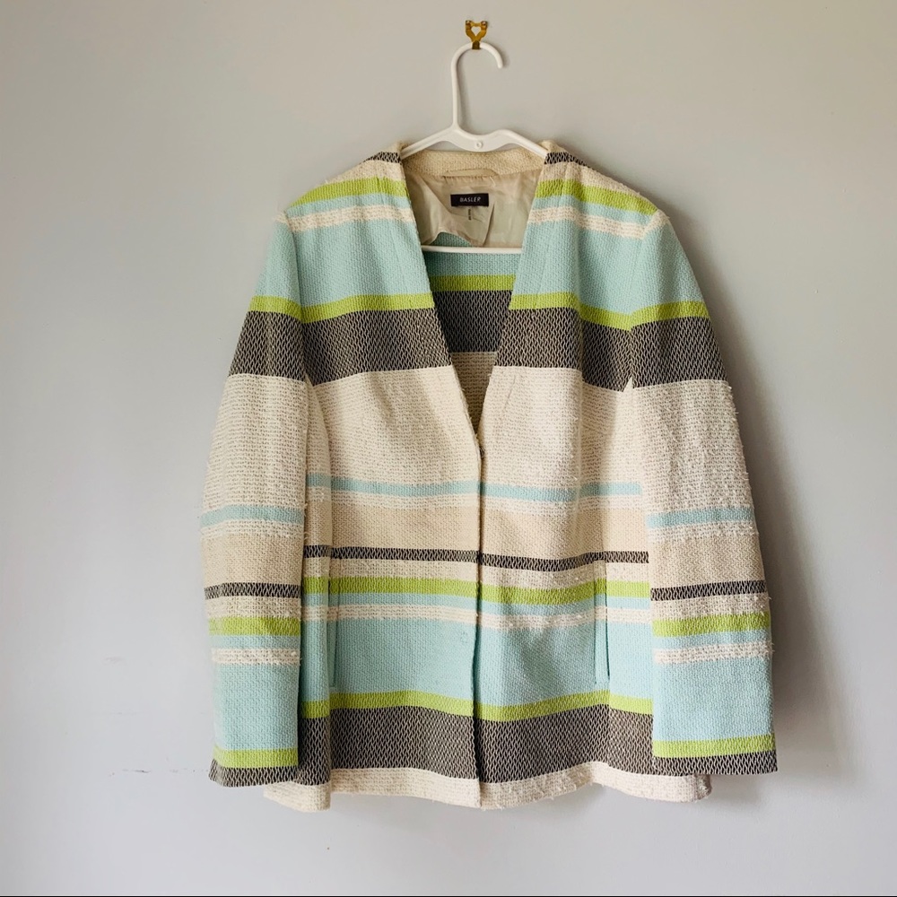 BASLER Tweed Striped Oversized Career Wear Blazer - Picture 1 of 7
